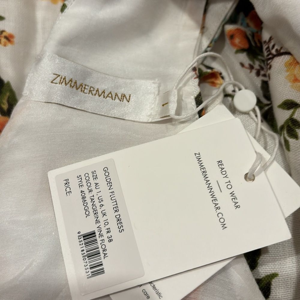 NWT. ZIMMERMANN Floral Print Mini Dress AU1 / US 6 - Picture 15 of 16